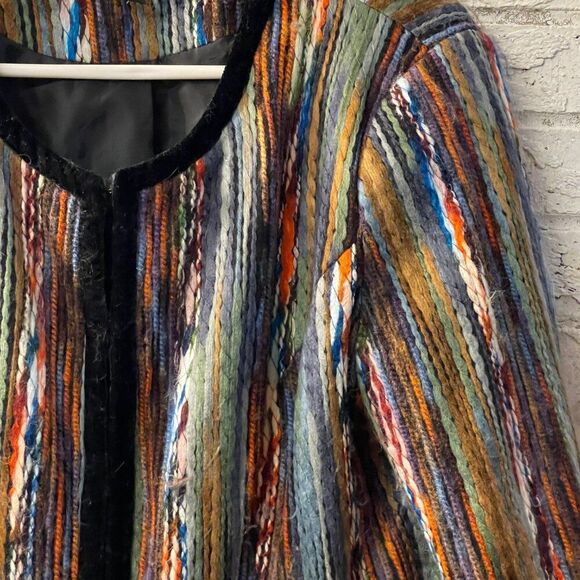 Katherine New York Multicolor Textured Wool-Blend Jacket - Picture 3 of 13